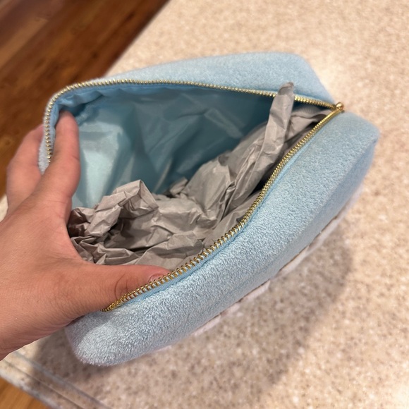 🦋Gloss & Glo Terry Cloth Swim 🏊 blue pouch - Picture 4 of 6